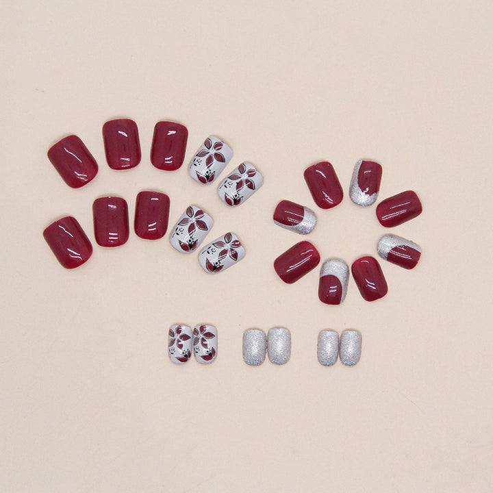 Elegant Floral Press-On Nail Art Kit Bowlift