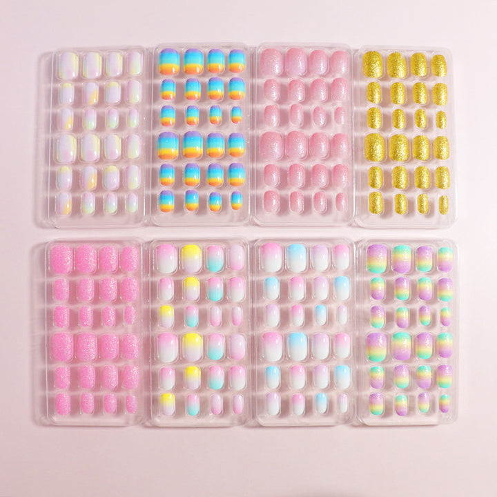 Rainbow Gradient Press-On Nail Tips Bowlift
