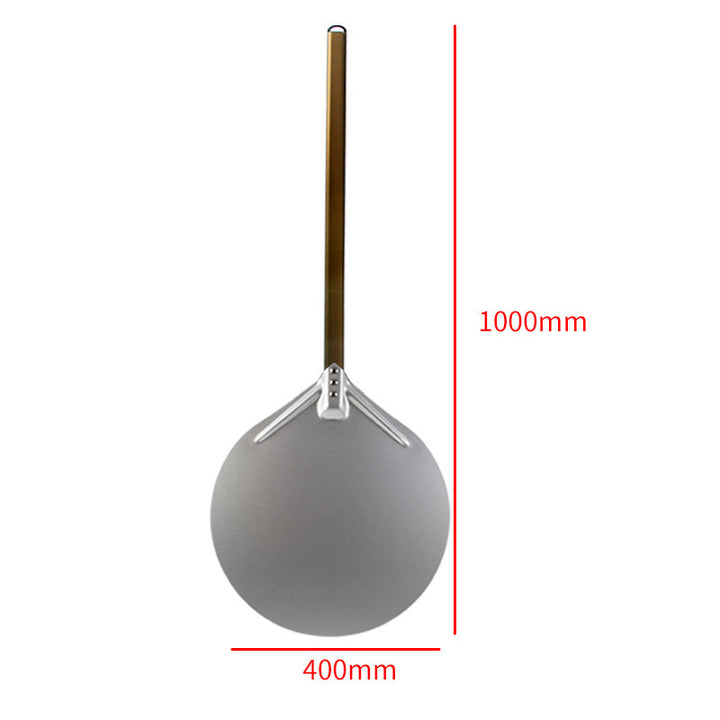 long wooden handled round aluminum pizza peel with reinforced neck Bowlift