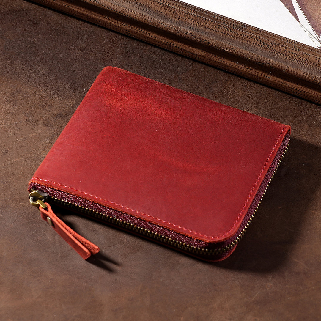 Premium Zippered Leather Wallet