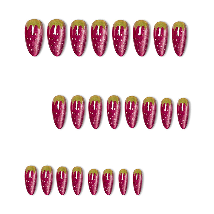 Strawberry-Themed Acrylic Nail Enhancements Bowlift