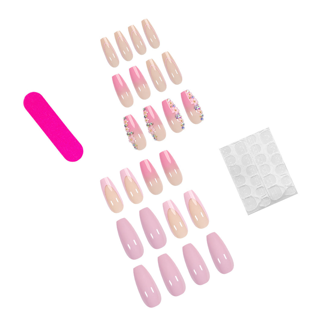 Artful acrylic nails with rhinestone details Bowlift