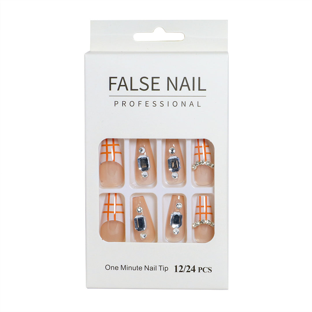 Decorative Press-On Nail Set with 3D Accents Bowlift