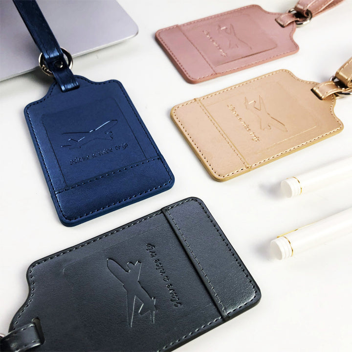 Premium PU Leather Travel Luggage Tag Bowlift