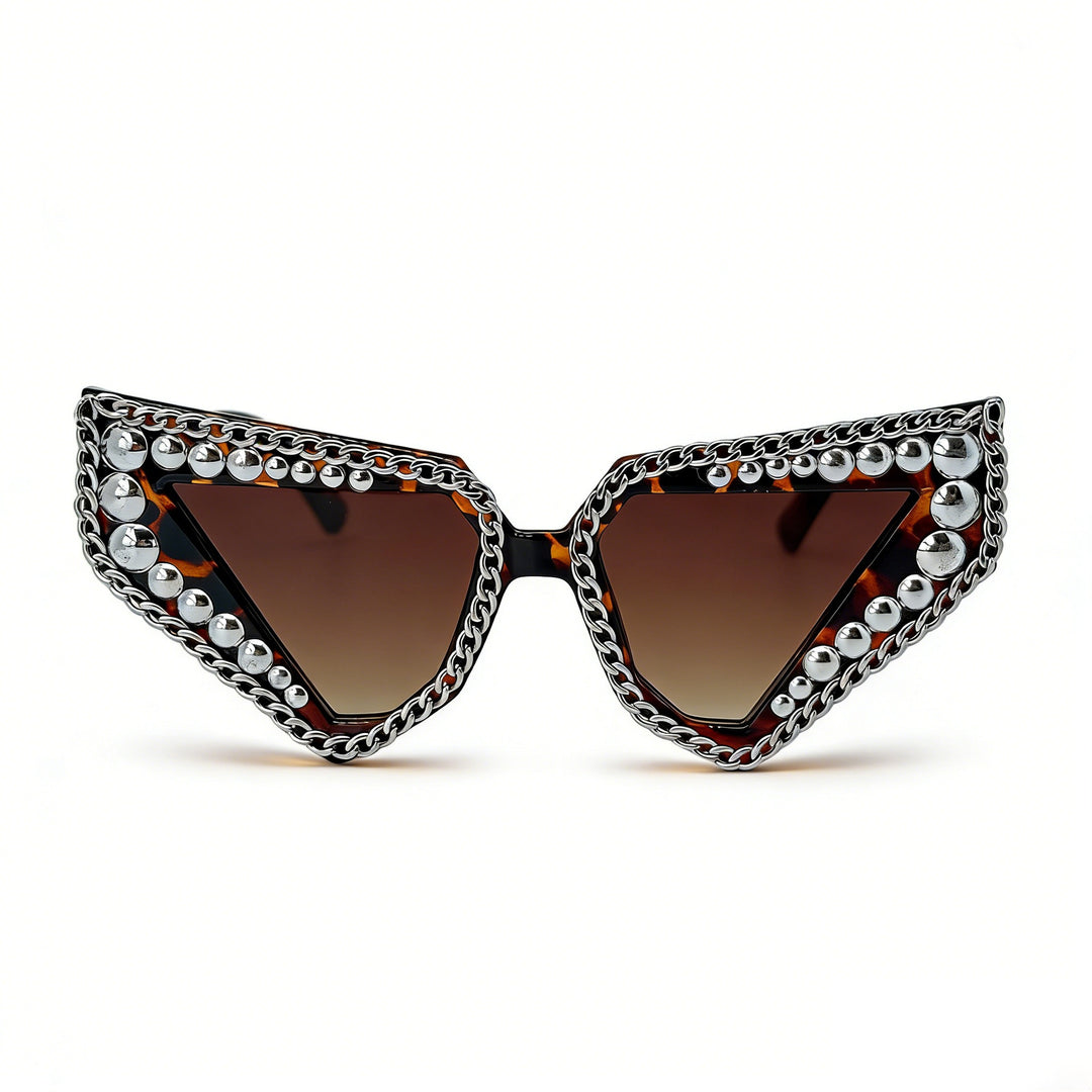 Women's sunglasses with unique triangular frame and sparkling accents Bowlift