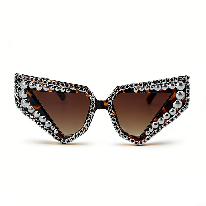 Women's sunglasses with unique triangular frame and sparkling accents Bowlift