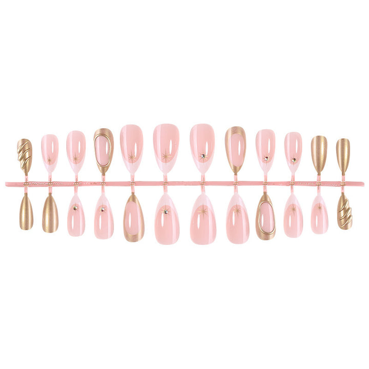 Elegant artificial nail set with golden accents Bowlift