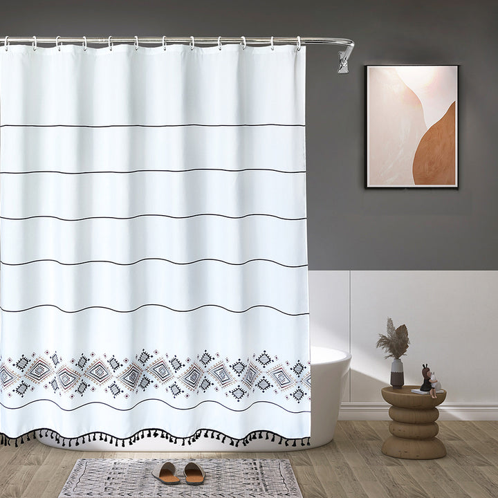 Artistic Patterned Shower Curtain Bowlift