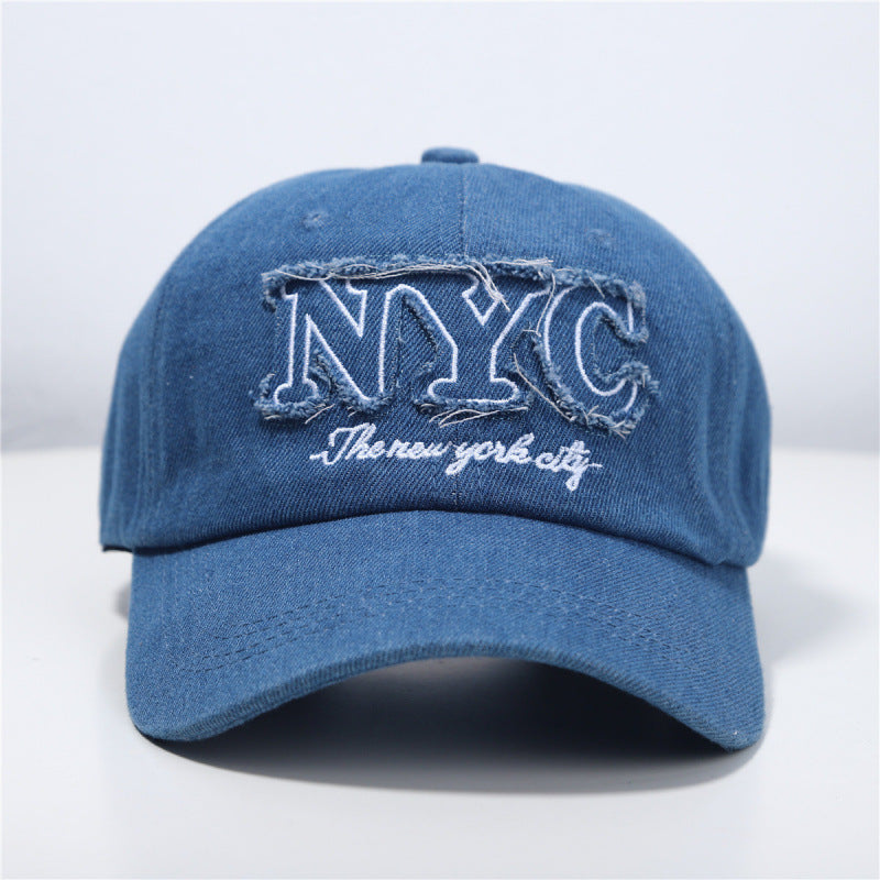 Women's Distressed Denim Baseball Cap Bowlift 1784084140
