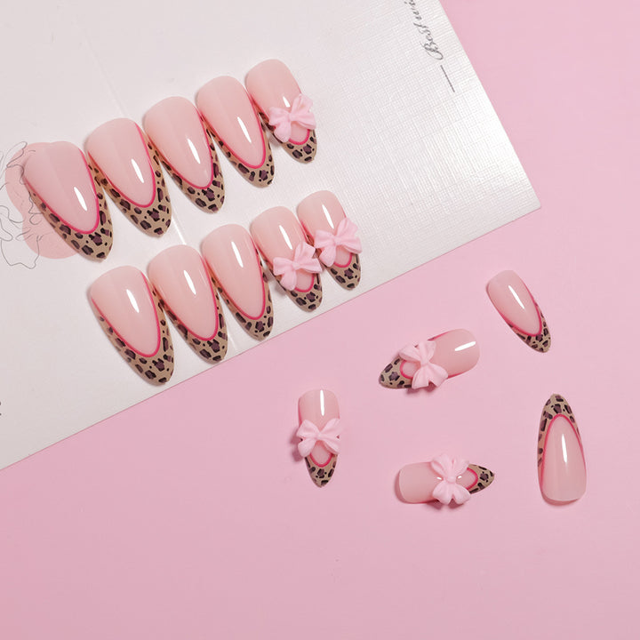 Artistic Stiletto Press-On Nails with Bow Accents Bowlift