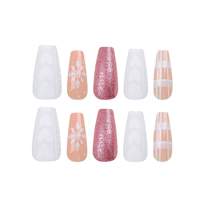 Artful Nail Extensions with Festive Glitter Design Bowlift
