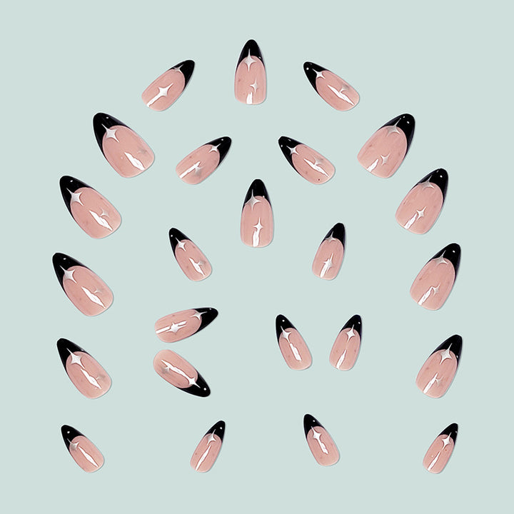 Elegant stiletto artificial nails with glitter accents Bowlift