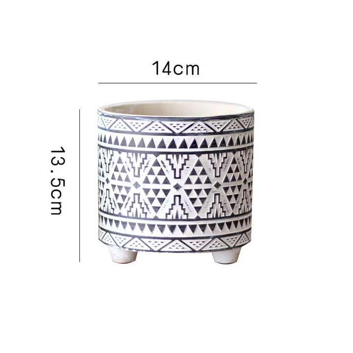 Decorative plant pot with geometric pattern Bowlift