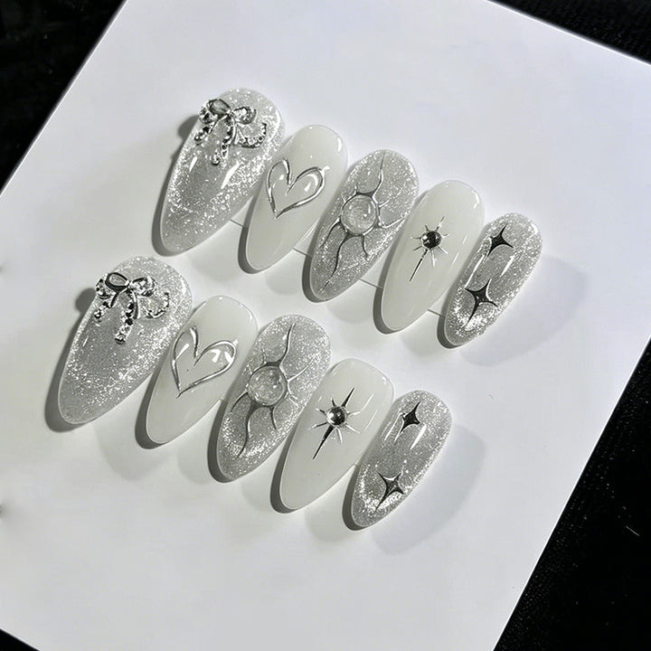 Glittering Decorative Press-On Nail Set Bowlift