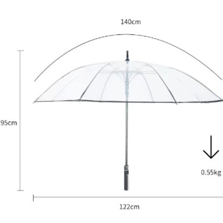 Ladies Transparent Umbrella with Ergonomic Handle Bowlift