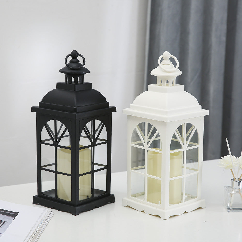 Vintage-Style Metal Lantern Candle Holder with Glass Panels Bowlift