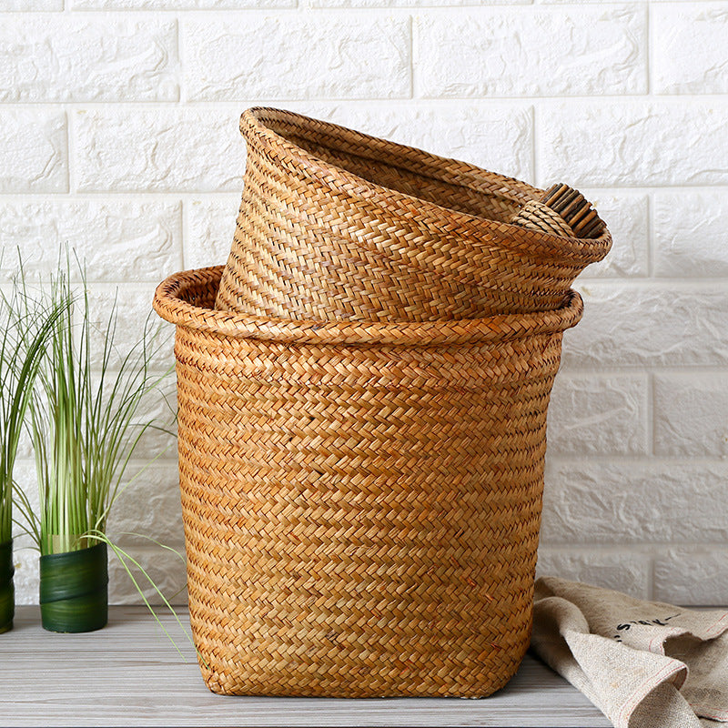 Handcrafted Natural Fiber Storage Bin Bowlift