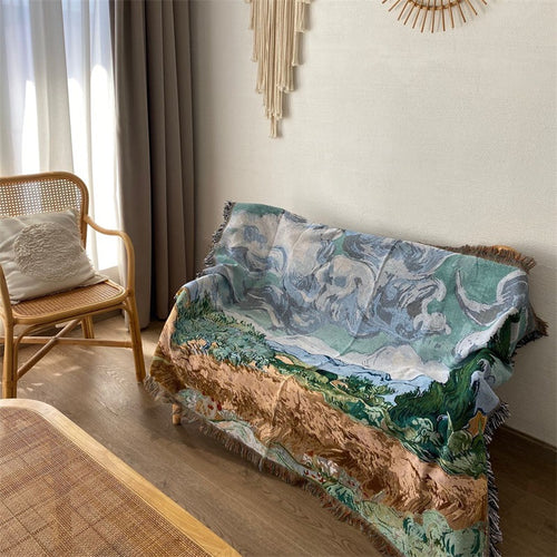Artistic Landscape Tapestry Throw
