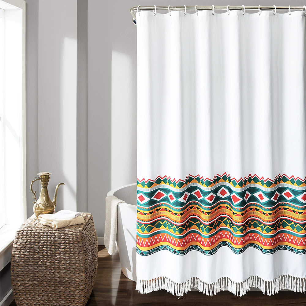Artistic Patterned Shower Curtain Bowlift