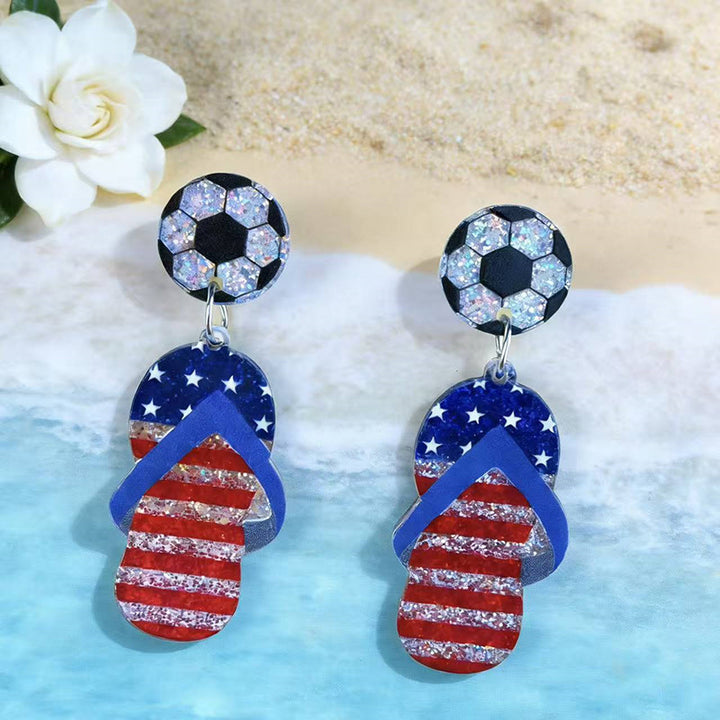 Women’s letter earrings made of resin with glitter effect and pendants Bowlift