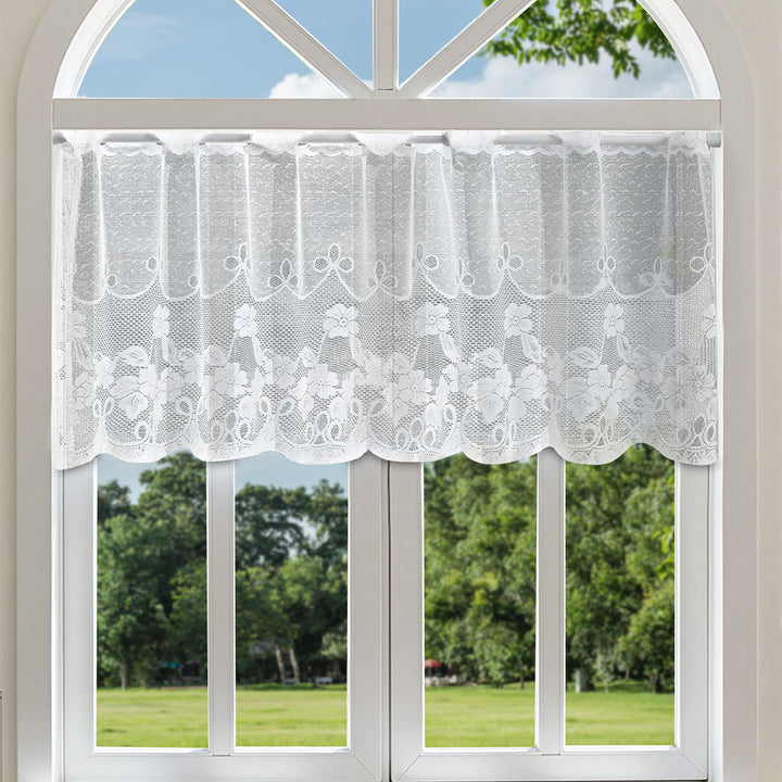 Elegant Floral Lace Window Valance