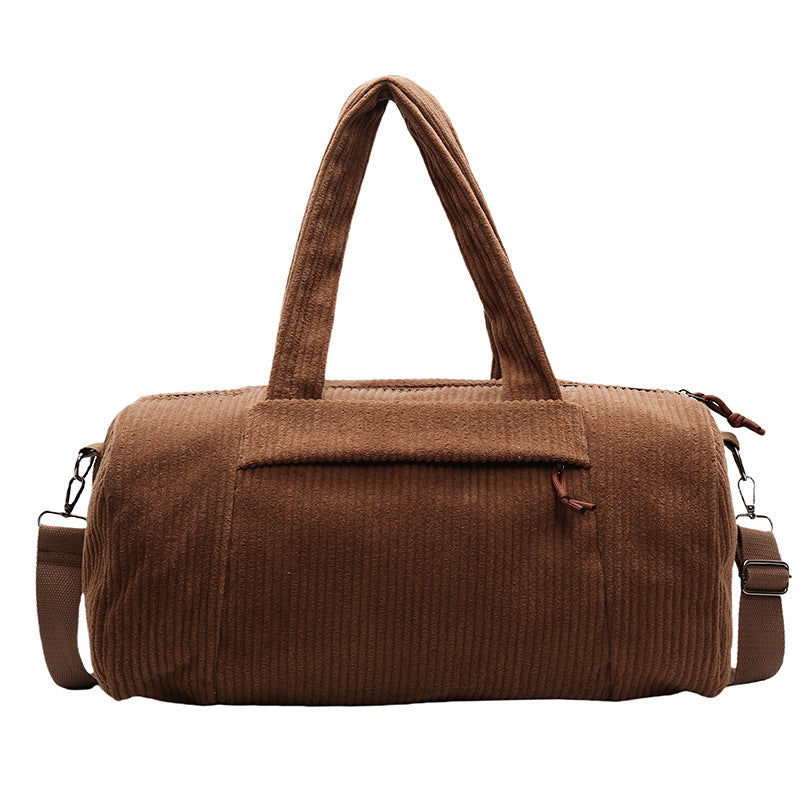 Sporty Travel Bag Made of Soft Cord Material with Adjustable Shoulder Strap Bowlift