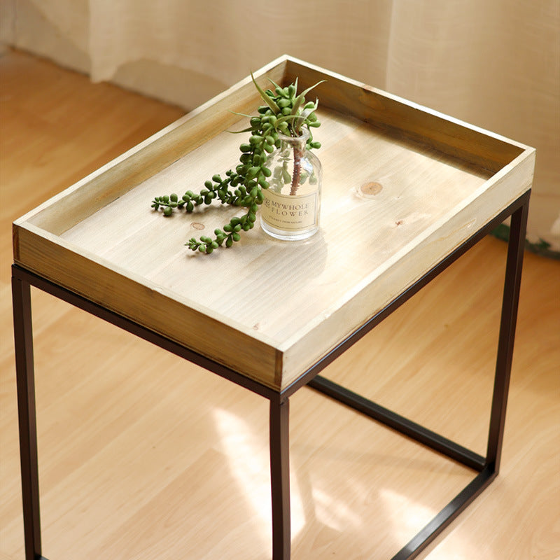 Modern side table with protected wooden tray Bowlift