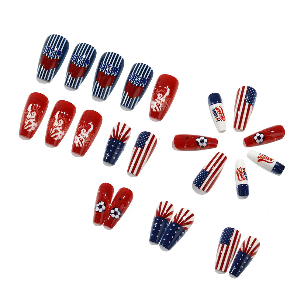 Artificial nails with patriotic design Bowlift