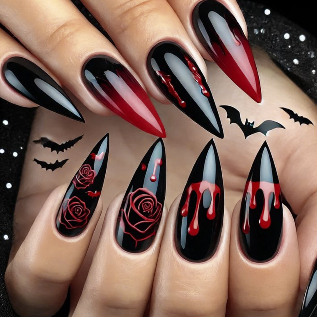 Gothic Horror Themed Nail Art Extensions Bowlift