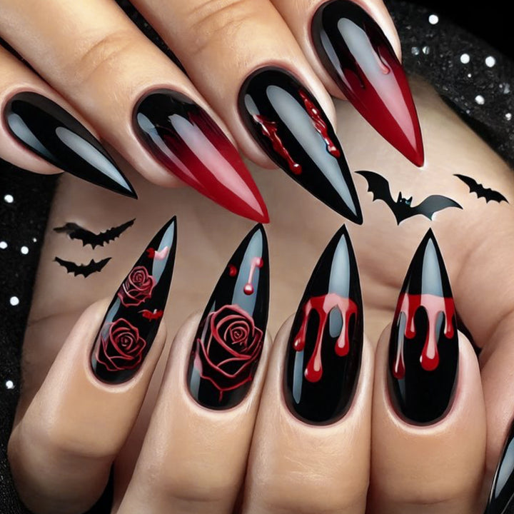 Gothic Horror Themed Nail Art Extensions Bowlift