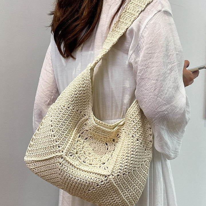 Macramé Shoulder Bag with Artistic Design Bowlift