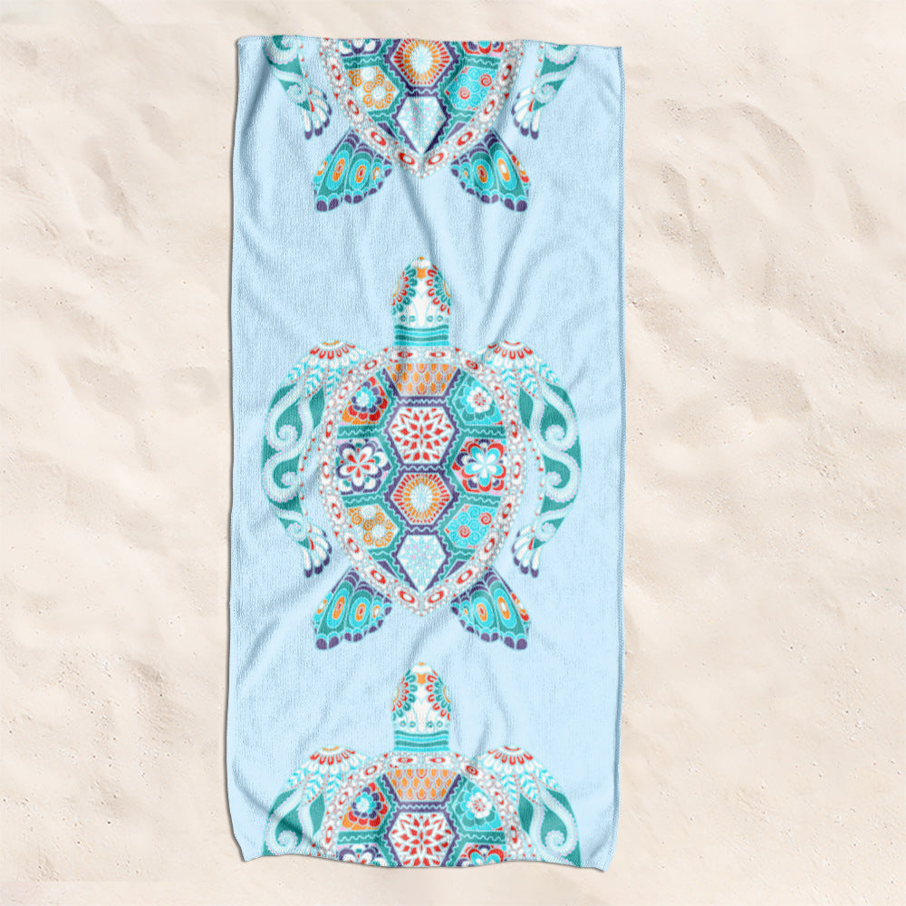 Beach towel with creative turtle pattern Bowlift