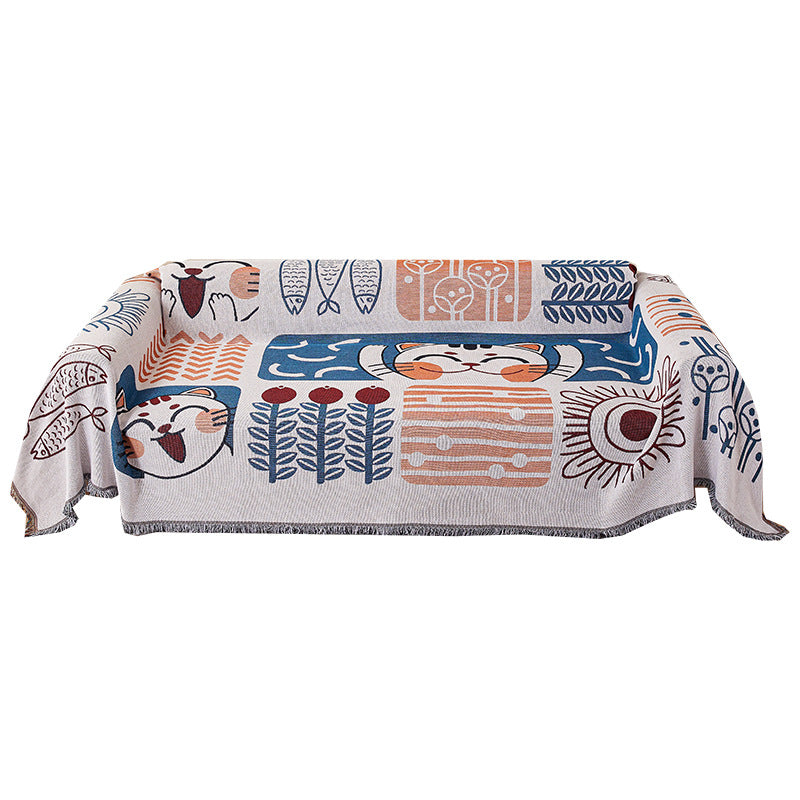 Cozy Cartoon-Themed Sofa Throw Blanket