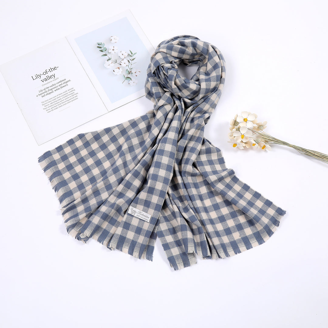 Ladies comfortable check scarf Bowlift