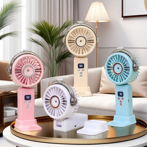 Women portable spray fan with LCD display Bowlift