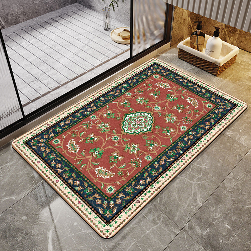 Floral-Patterned Luxury Bath Mat Bowlift