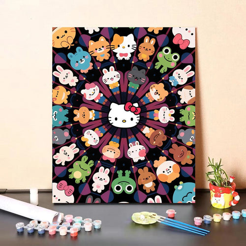 Cute Character Paint by Numbers Canvas Art Kit Bowlift