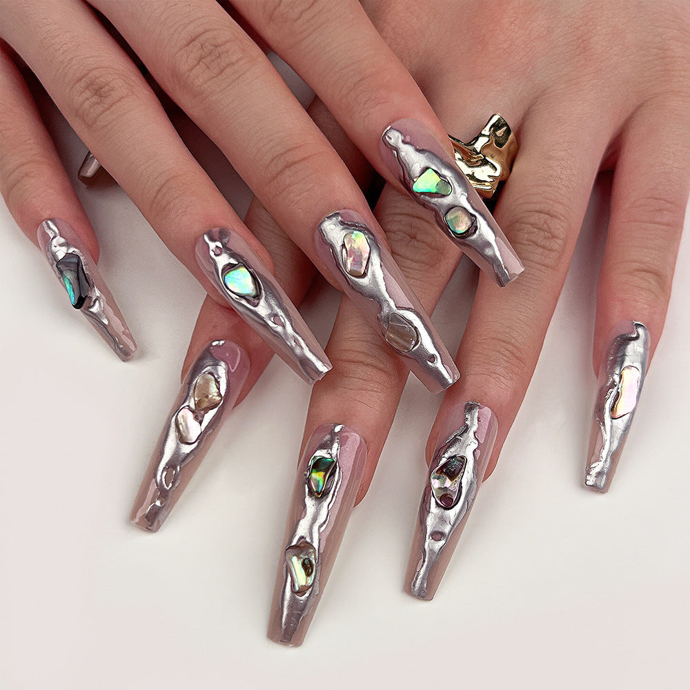 Artful Stiletto Nails with Holographic Shine Bowlift