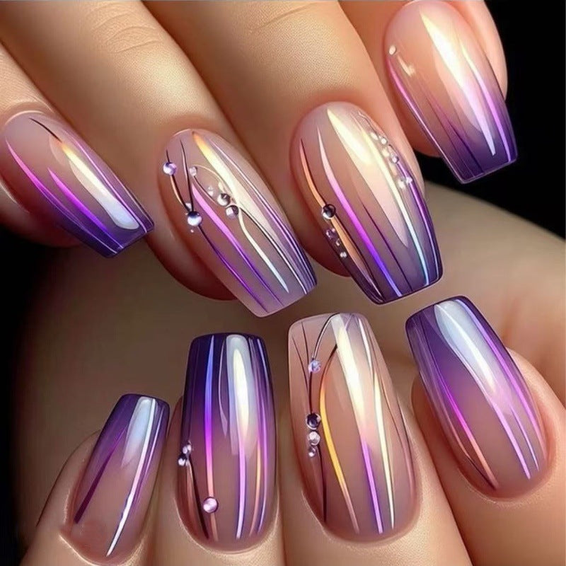 Artificial Nail Set with Cheerful Spring Design Bowlift