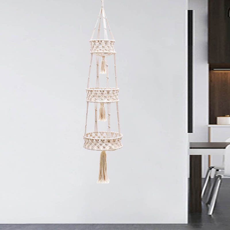 Three-Tier Macramé Hanging Plant Holder