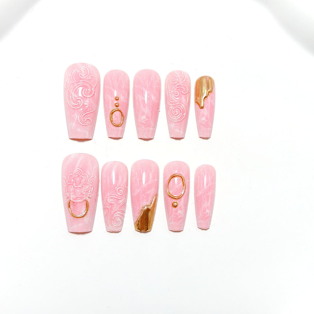 Artificial nails with elegant decorations Bowlift