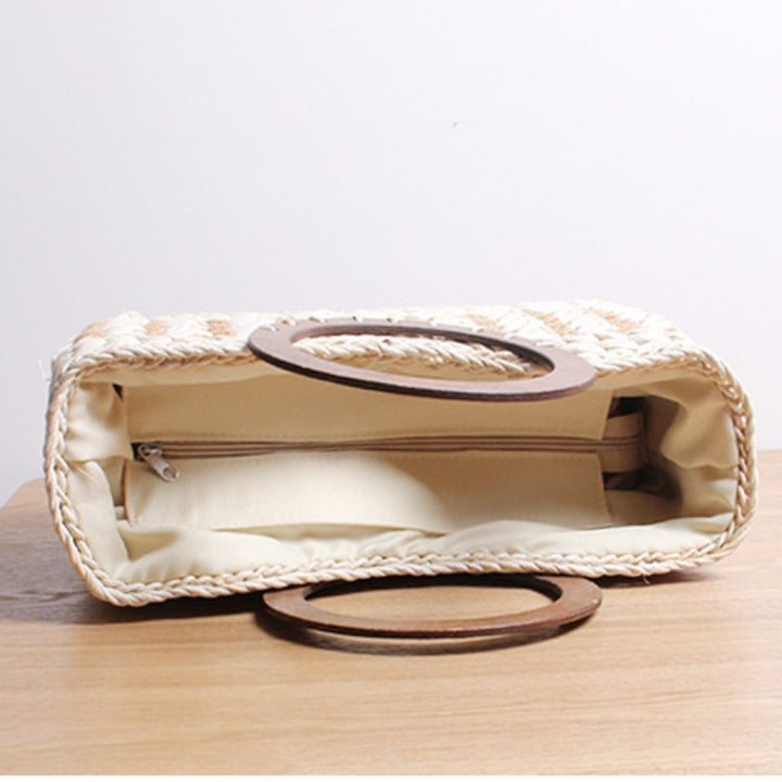 Handbag with Round Wooden Handle Bowlift
