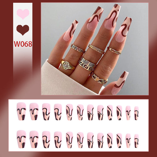 Artificial nails with creative wave pattern Bowlift