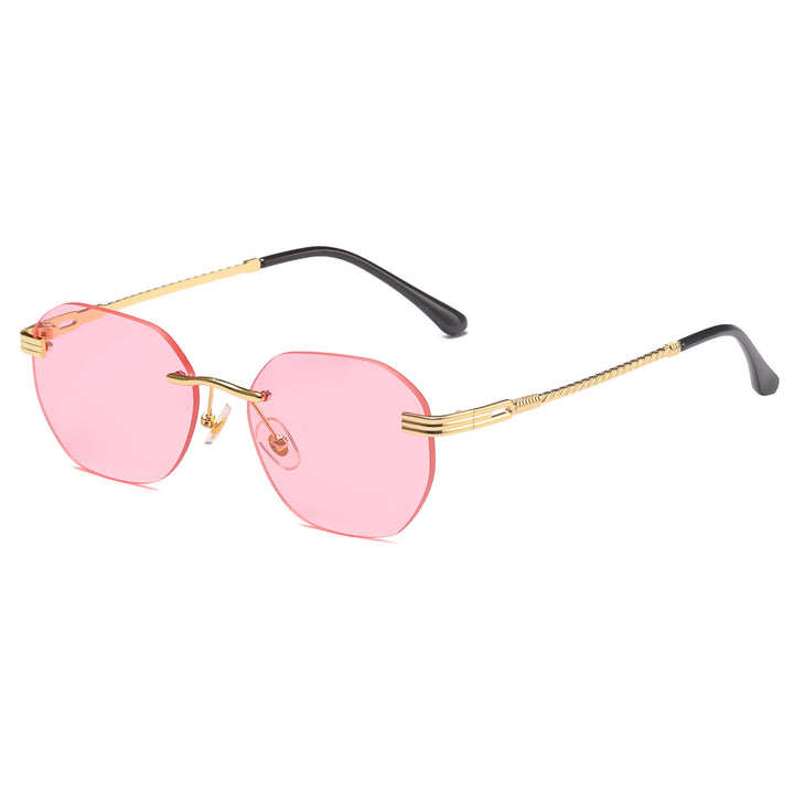 Women's stylish geometric sunglasses with decorative metal frame Bowlift