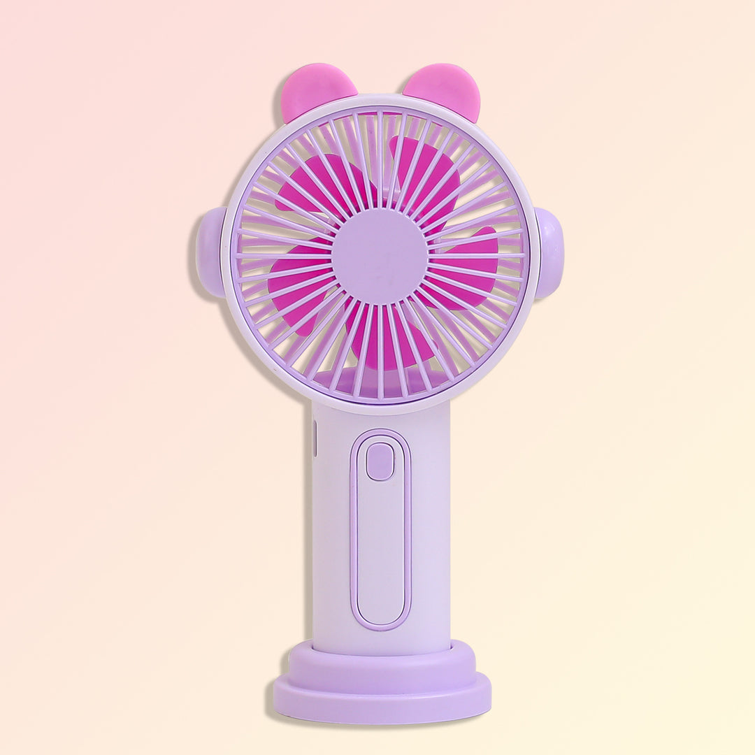 Women Portable Mini-Fan with Colorful Ears Bowlift