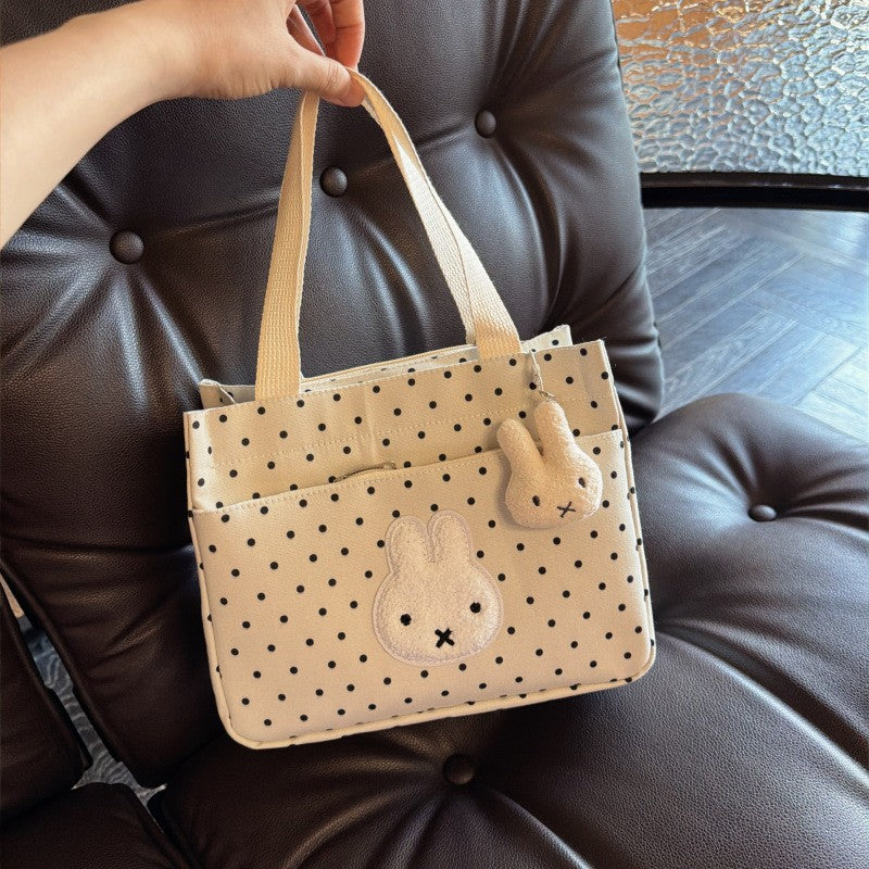 Canvas Shopper with Cute Bunny Applications Bowlift