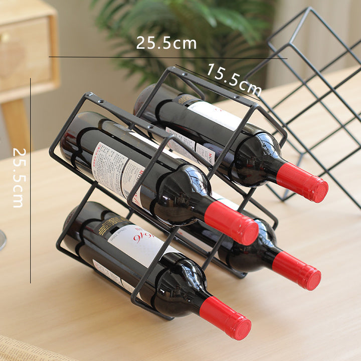 Unisex wine rack made of black metal Bowlift