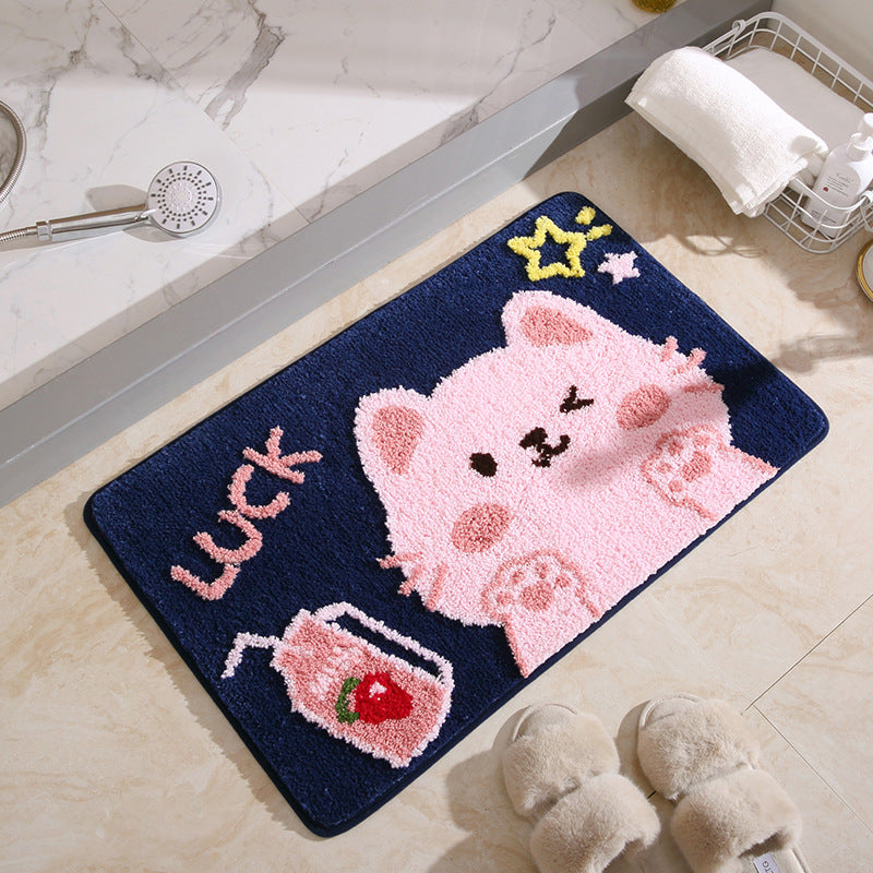Playful Bunny-Themed Bath Mat