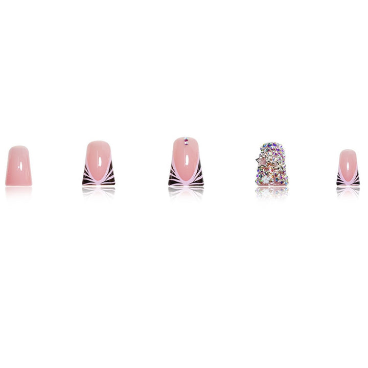 Glamorous Nail Art Extensions with Rhinestone Accents Bowlift