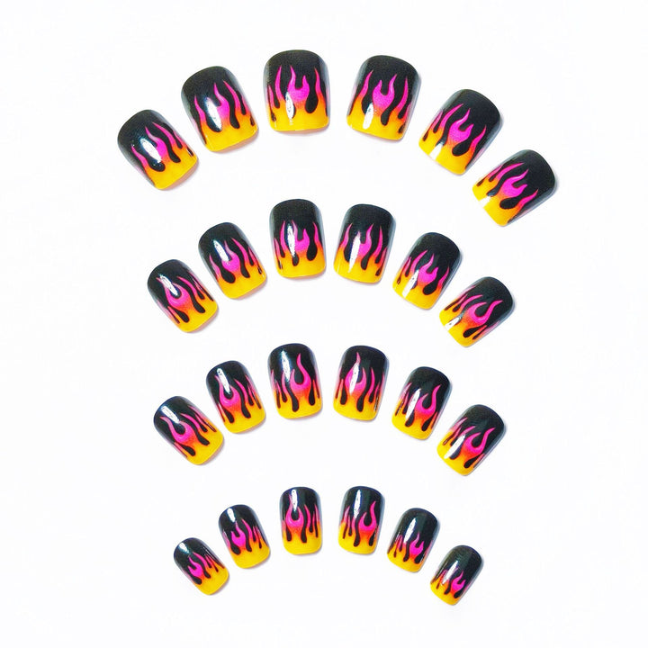Creative Flame-Patterned Nail Art Bowlift